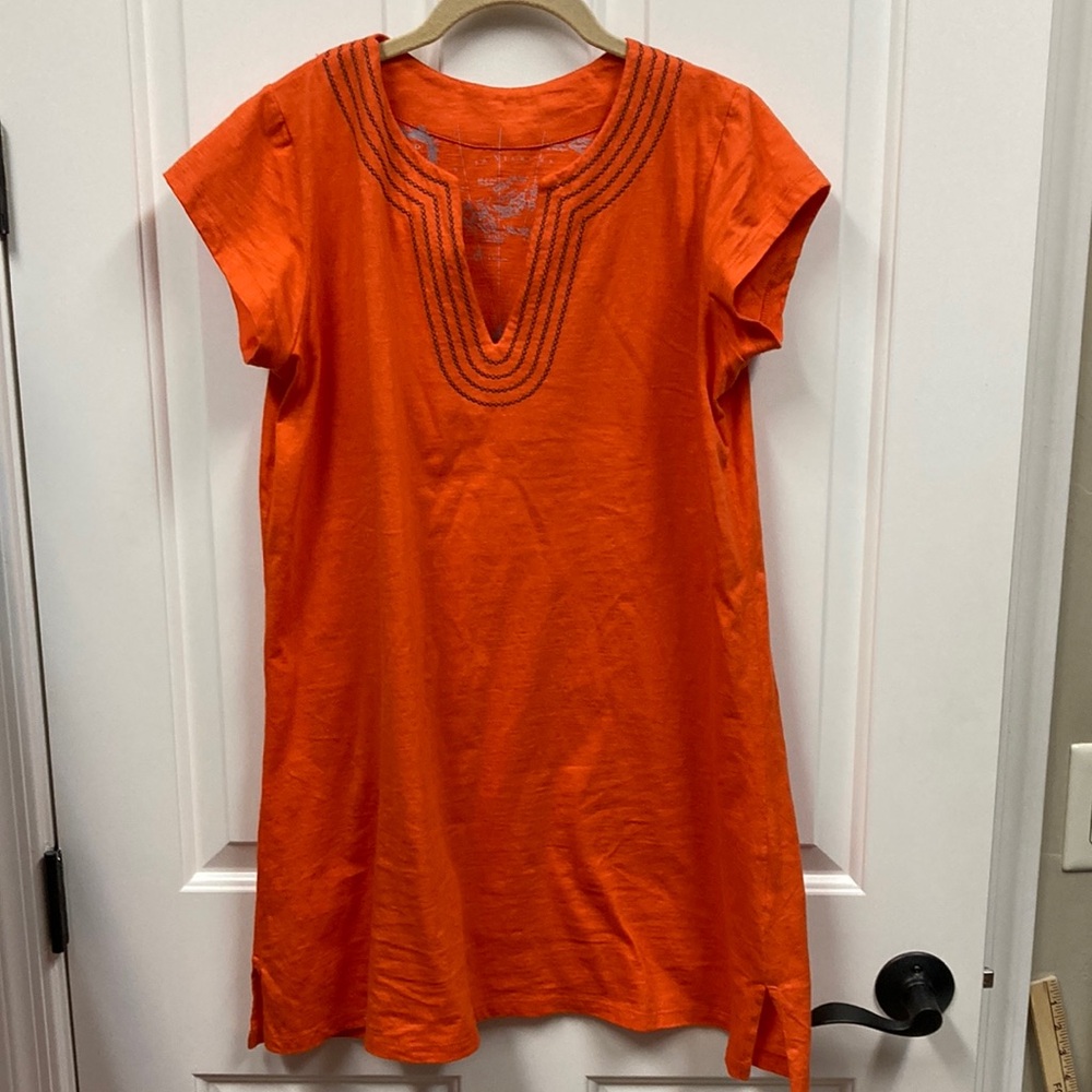 HiHo Vibrant Orange Tunic with Embroidered Detail